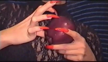 long nails black stocking