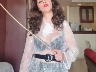 Mistress Lana is a strict teacher for a bad student