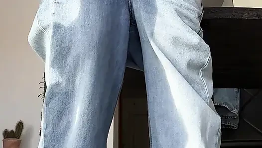 Omorashi Girl Wetting Her Jeans On Purpose: Got Desperate With Huge Bladder Bulge To Piss My Pants For You