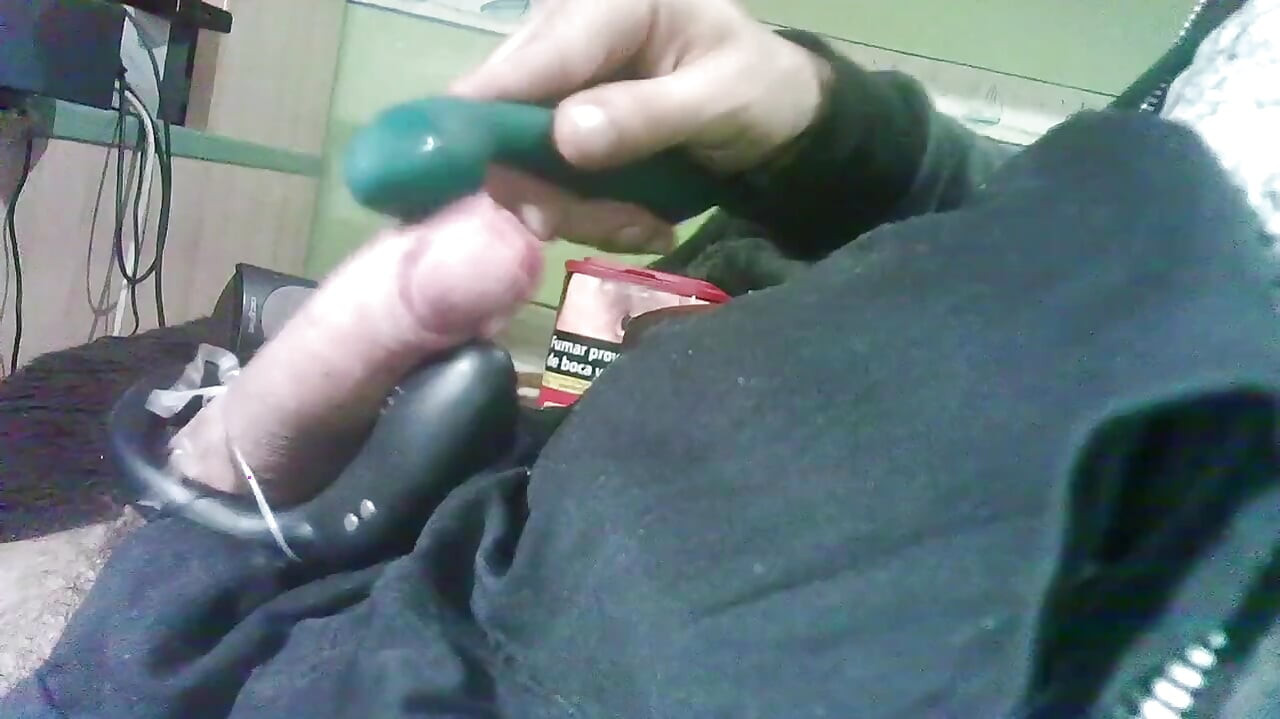 Double Toy Vibrating at the Tip Until Ejaculation