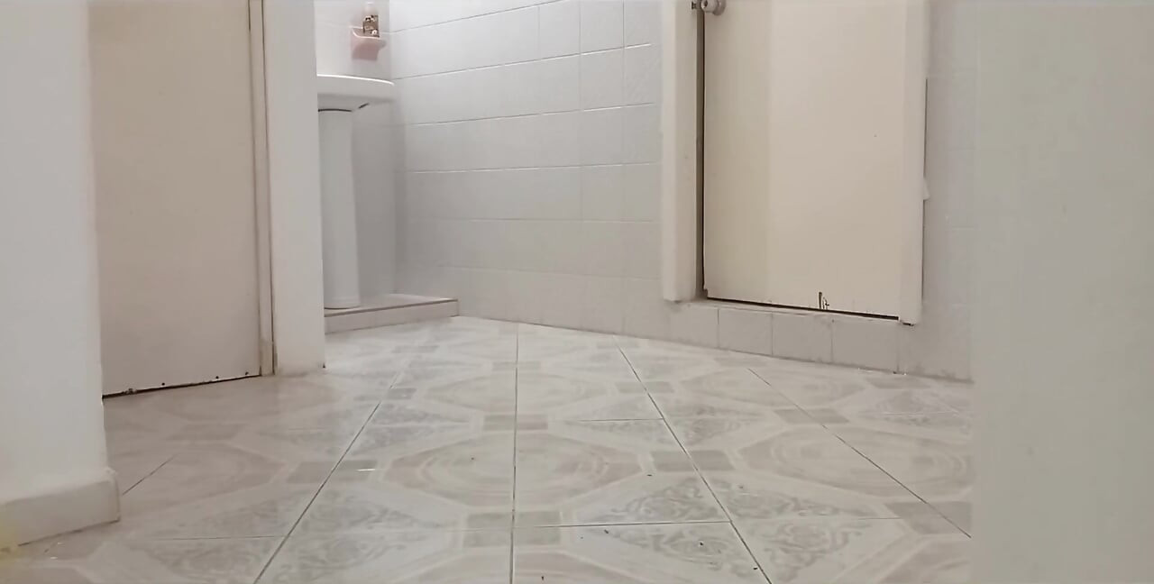 Chubby Neighbor Cleaning Her New Apartment