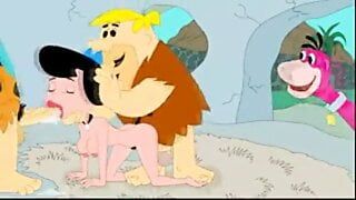 Fred i Barney ruchają się z Betty Flintstones w kreskówkowym filmie porno