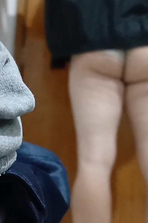 Showing Her Ass with Her Shorts Jammed in Her Ass