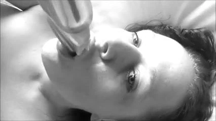 Rabbit dildo blowjob
