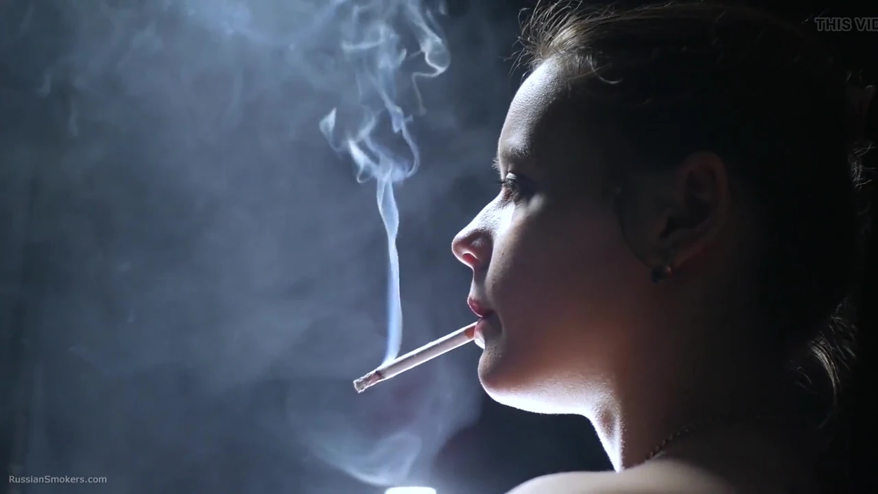 A Little Bit Naked Smoking Girl