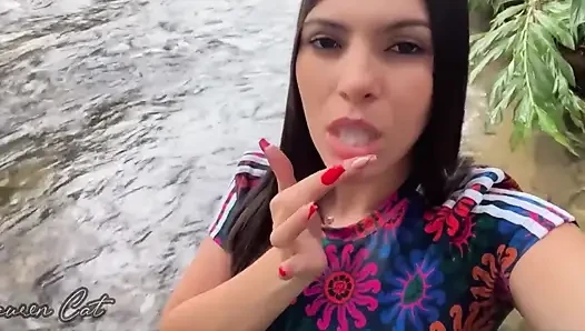 I Spoken My Stepsister Bathing Naked in the Waterfall, She Wanted to Take My Cum