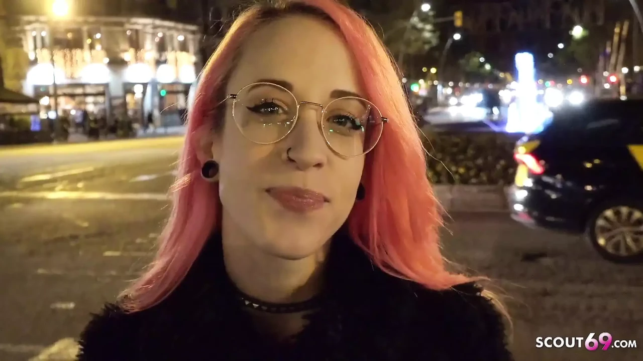 German Scout - Crazy pink hair Latina girl Lilian get eye rolling orgasm at pickup sex