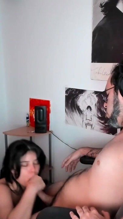 Hacked webcam - forbiden amateur couple blowjob | Clip 1