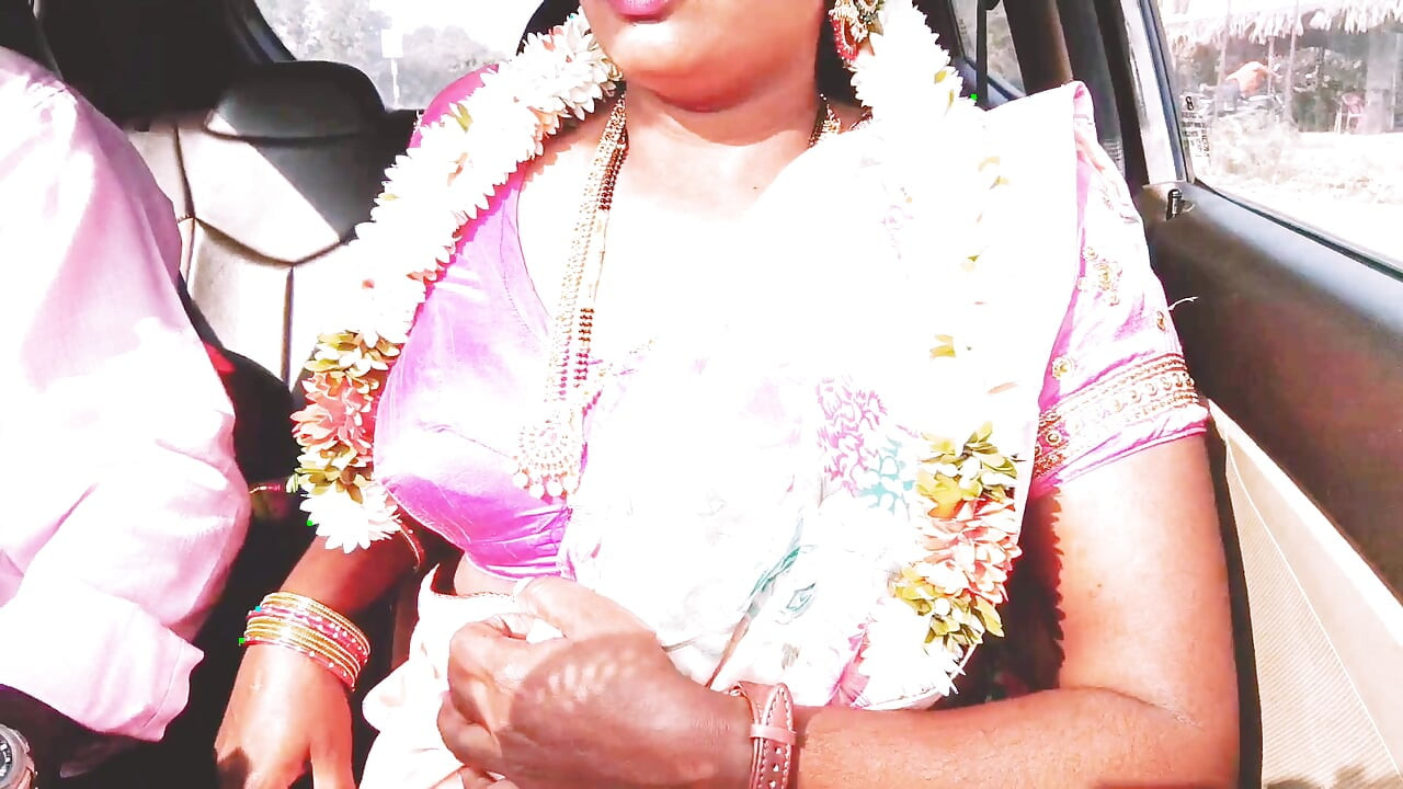 Indian Car Sex Pink Saree Bhabi Try to Fucking with Boy Friend. Telugu Firty Talks.