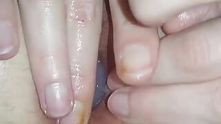 Collared femboy taking big dildo and stuffing his ass with gelatine eggs