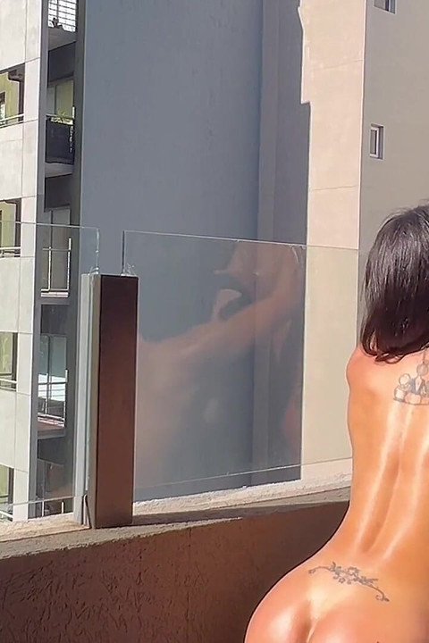 I Fucked My Wife on the Balcony and Came Inside Her Pussy.