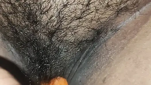 Desi Mallu wife Big Boobs Oil massage Carrot Masturbation