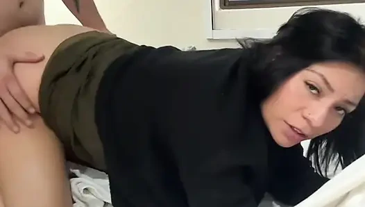 Mexican nymphomaniac with her coworker