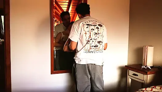 Intense Threesome with My Girlfriend and Her Cousin in Front of the Groom Milk End