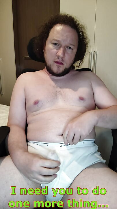 Verbal tease and cum in white Jockey Y-front full rise briefs