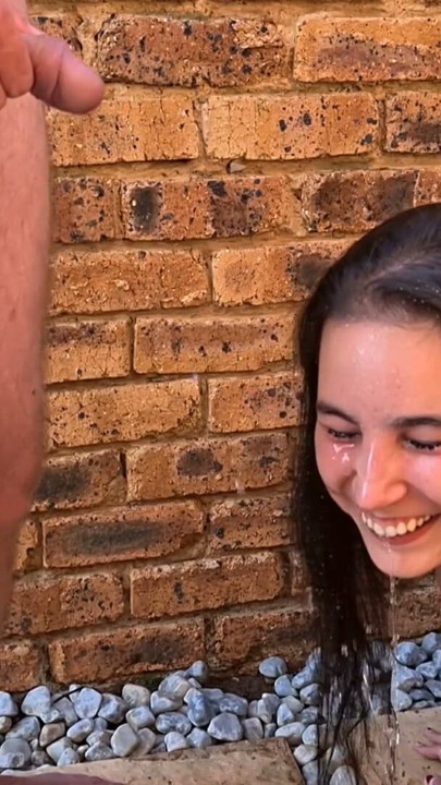 Slow motion face piss for human toilet teen | Clip 1