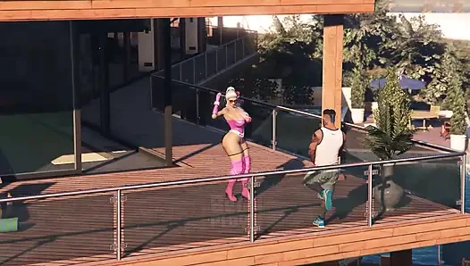 GTA 5 Franklin Hires Premium Lady in his Vinewood Mansion PART1