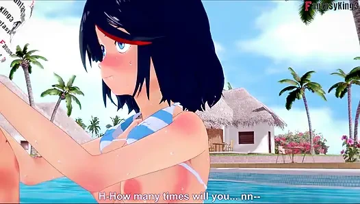 Ryuko Matoi sex on the pool - Killlakill