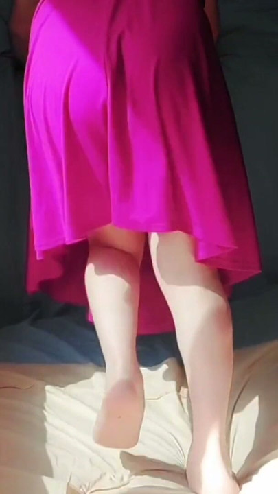Sissy Pinky Dress Crossdresser Slut White Big Ass Big Butt Gay Boy Natural Beauty Pretty Cute Trans Gender Shemale MTF | Clip 3