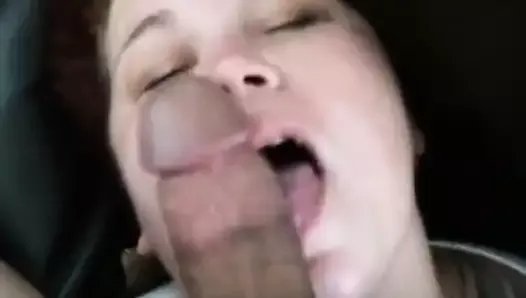 Cum Whore cock slapped on couch with huge messy facial