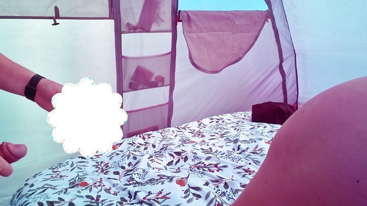 Cuckold Wife’s Secret Camping Adventure, horny slut wife and cuckold talking dirty and fucking at tend