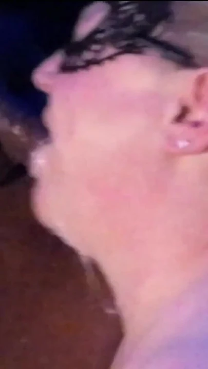 Powerful moment from "Victoria the big tit MILF enjoys a deep throat marathon rewarded with a mouthful of CUM"