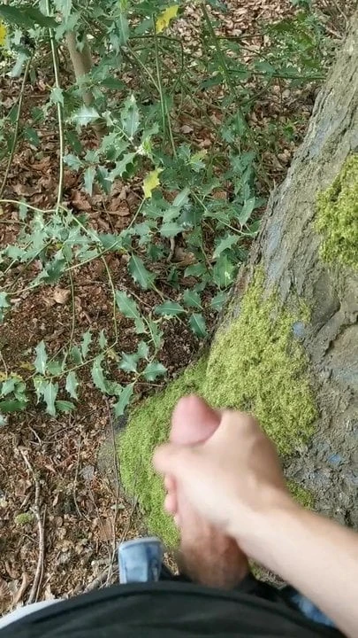Jerking off in forest