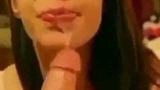 Couple After the Blowjobcompletion Cum her in Mouth and face