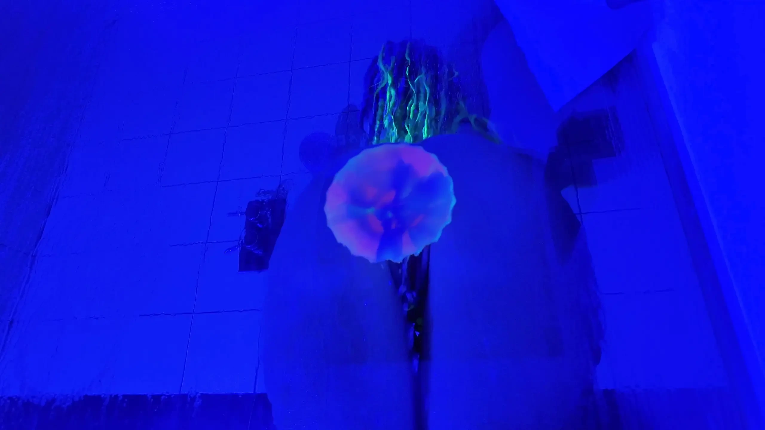 Neon fuck in the shower wet and horny