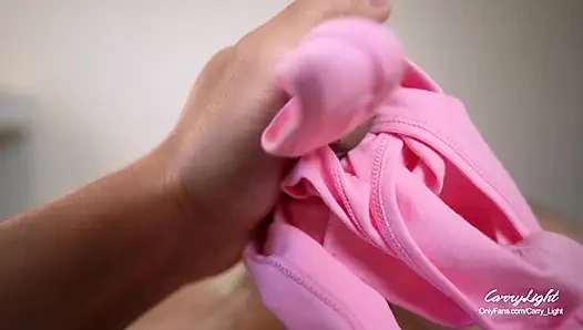 Step Mom caught Step Son jerking off and help him to cum quick while He is not home CarryLight MILF