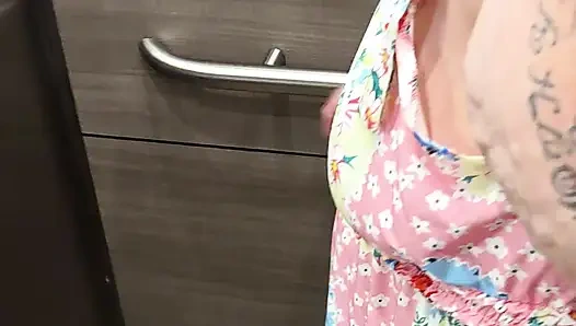 Naughty Elevator Ride Will She Get Caught?