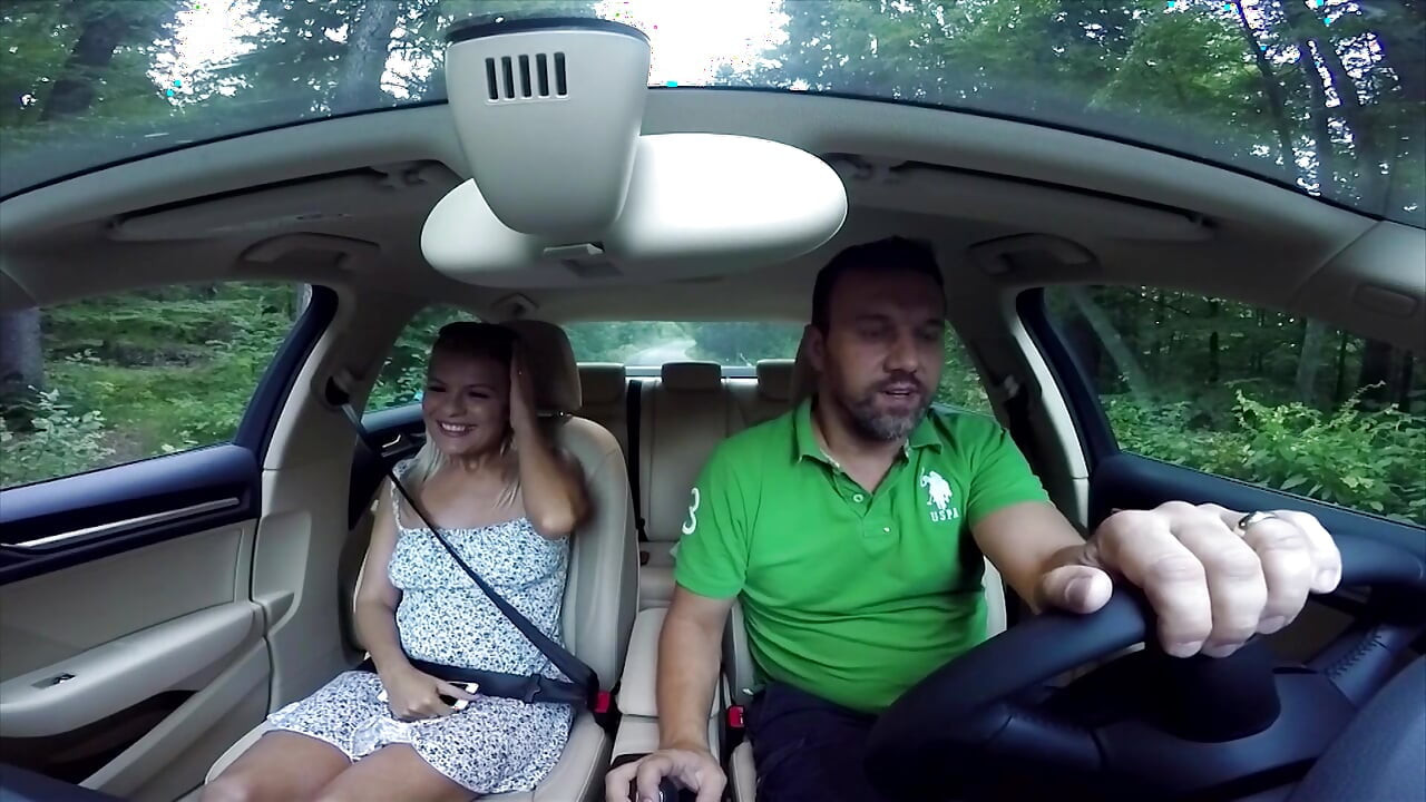 Sexy hairy blonde gets fucked in her pussy outdoor