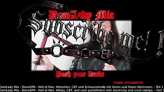 DomLady Mia РабОфм, адская боль, порет пытки яиц и наказание с электричеством и грязными брекетами - часть 1