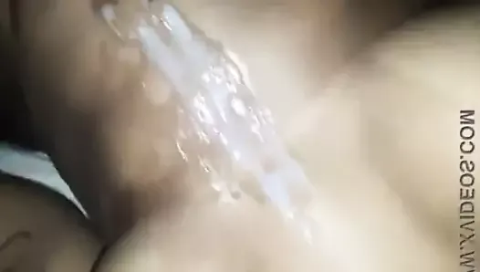 Huge cumshot from tranny while taking anal creampie