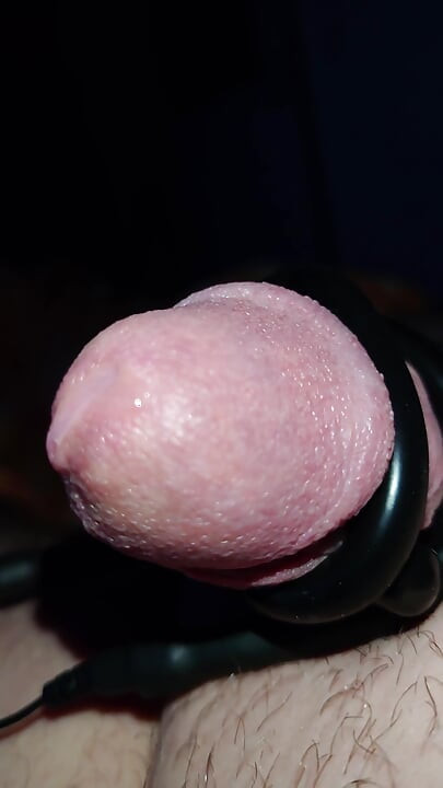 E-stimulation with Precum and Small Cock