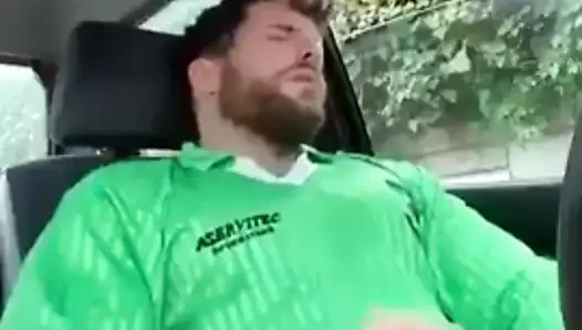 Netball Kit porn video – bear cub shooting a hot load on his sports kit in the car