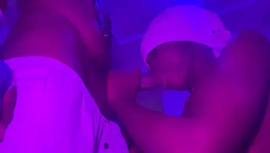 Sloppy Toppy Amature Ebony Teen Giving Best DFSL Suction lips Close up