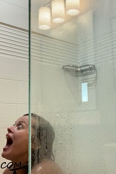 Hotel shower sex and huge facial with Nadia