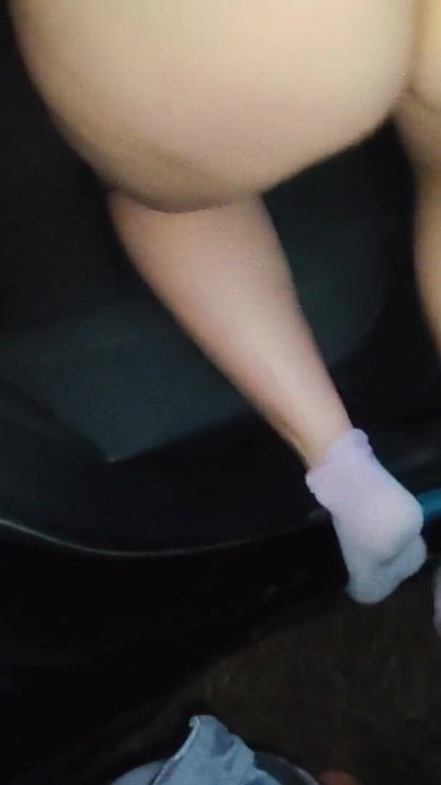 Stunning moment from "The girl in the car caresses herself and provokes her to fuck."