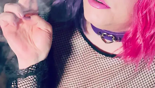 A Pretty In Pink Princess, Tina Snua, Chain Smokes 2 Cigarettes With Match Light Ups - Smoking Smoker