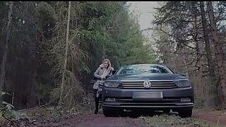 MILF Quick Fuck Outside Near Public Highway Cum Inside and Piss It