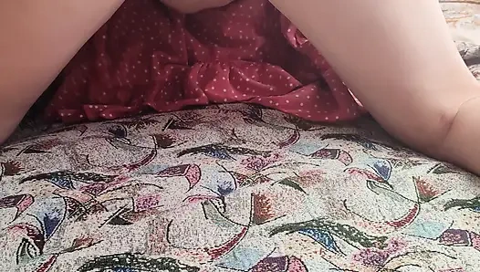 Her ass takes two cocks in turn