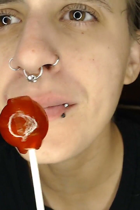 Pierced Lesbian Lollipop Licker