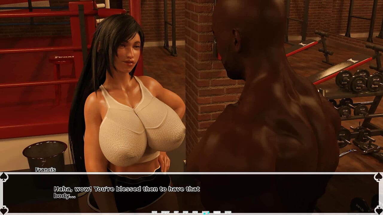 Tifa's Dark Heaven: Asian Chick with Huge Tits Stretching Herself with the Coach Behind Her Man's Back - Episode 13
