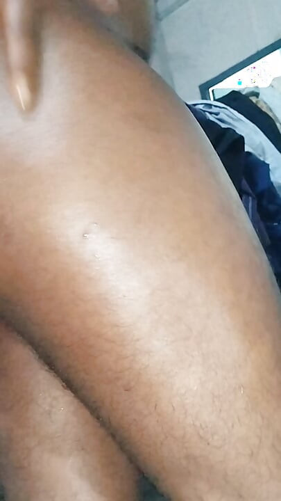 After bathing, I massage my toned body with coconut oil.