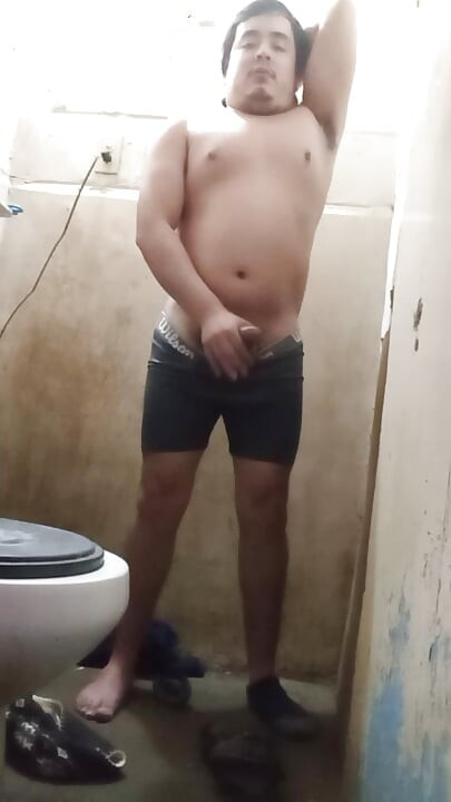 Jesus in boxer pulling his penis 139