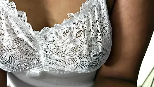 Horny couple role play.Husband fingers wife and the moaning enjoying sounds she makes will make any guy go hard