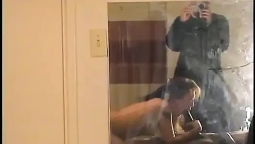 Black dude receives an interracial blowjob