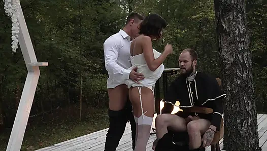 Looks Like the Wedding Didn't Go According to Plan? or Is a Threesome Supposed to Be Like That?