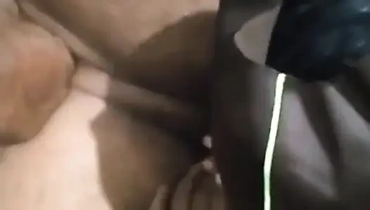 My wife is eating a big cock in bathroom part 1